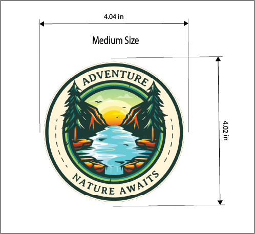 Adventure Badge Nature Awaits Vinyl Sticker, Car, Bumper, Laptop Stickers