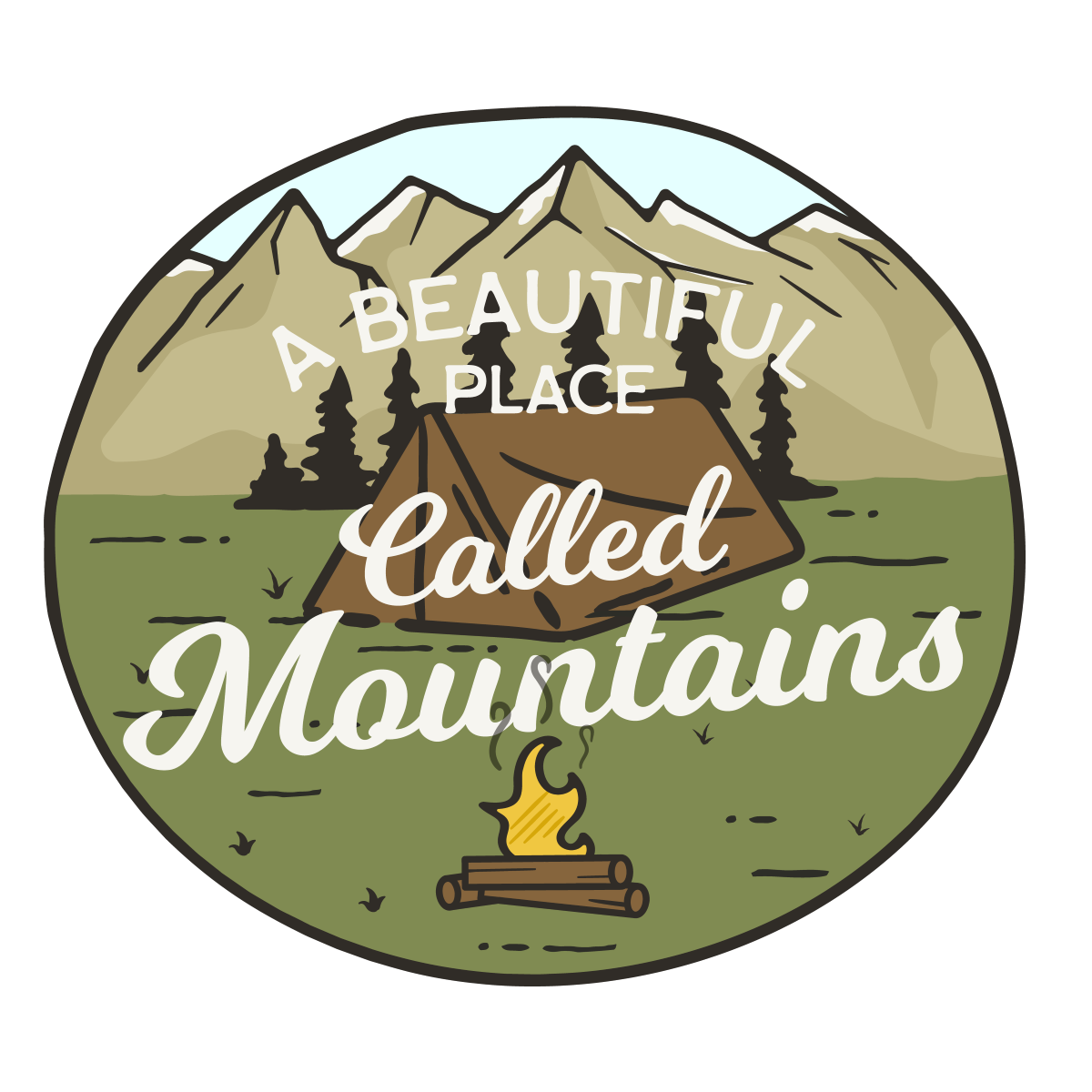 A Beautiful Place Called Mountains Camping Vinyl Stickers