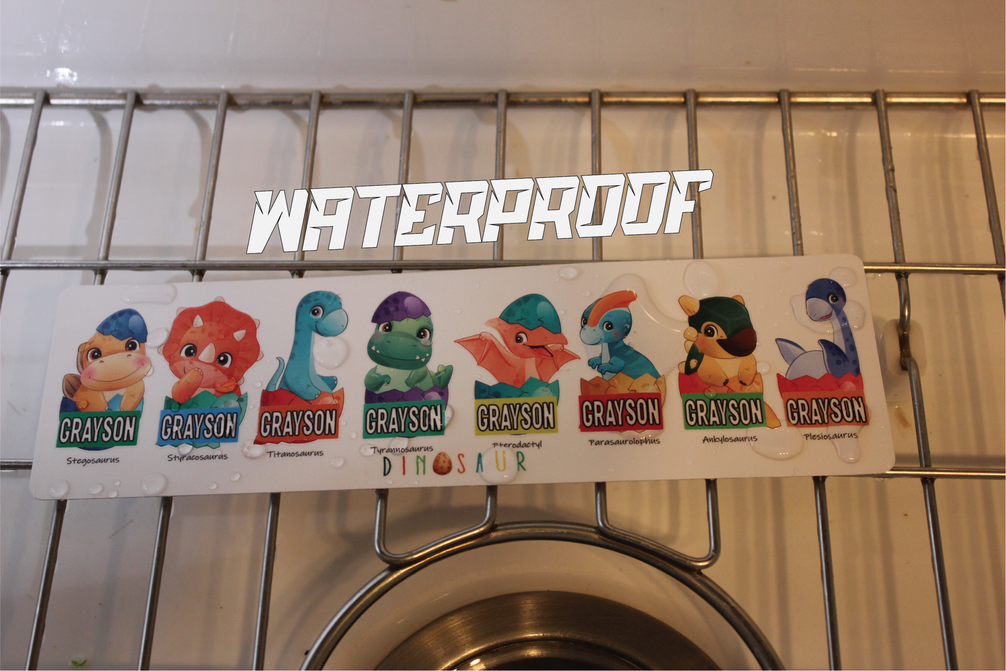 Dinasaur Babies Custom Name Back to School Cute Stickers
