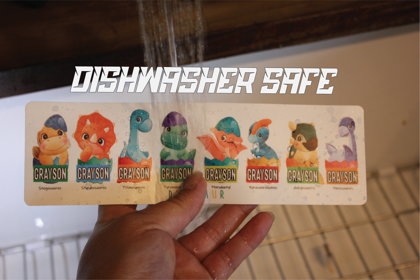 Dinasaur Babies Custom Name Back to School Cute Stickers