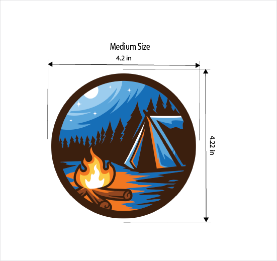 Camp Fire Summer Night Adventure Vinyl Sticker