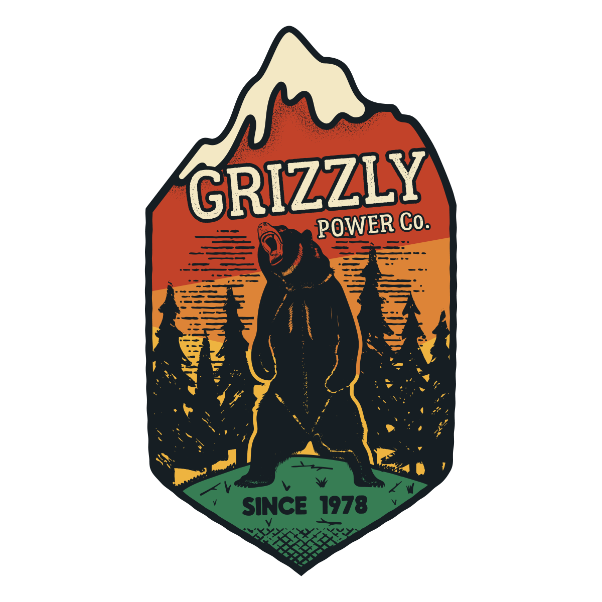 Grizzly Wild Life Adventure Vinyl Sticker