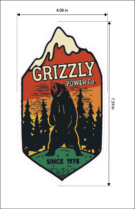 Grizzly Wild Life Adventure Vinyl Sticker