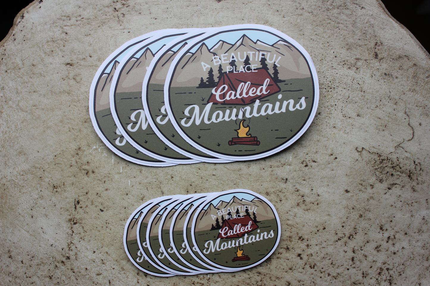 A Beautiful Place Called Mountains Camping Vinyl Stickers