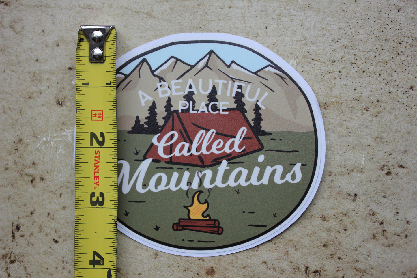 A Beautiful Place Called Mountains Camping Vinyl Stickers