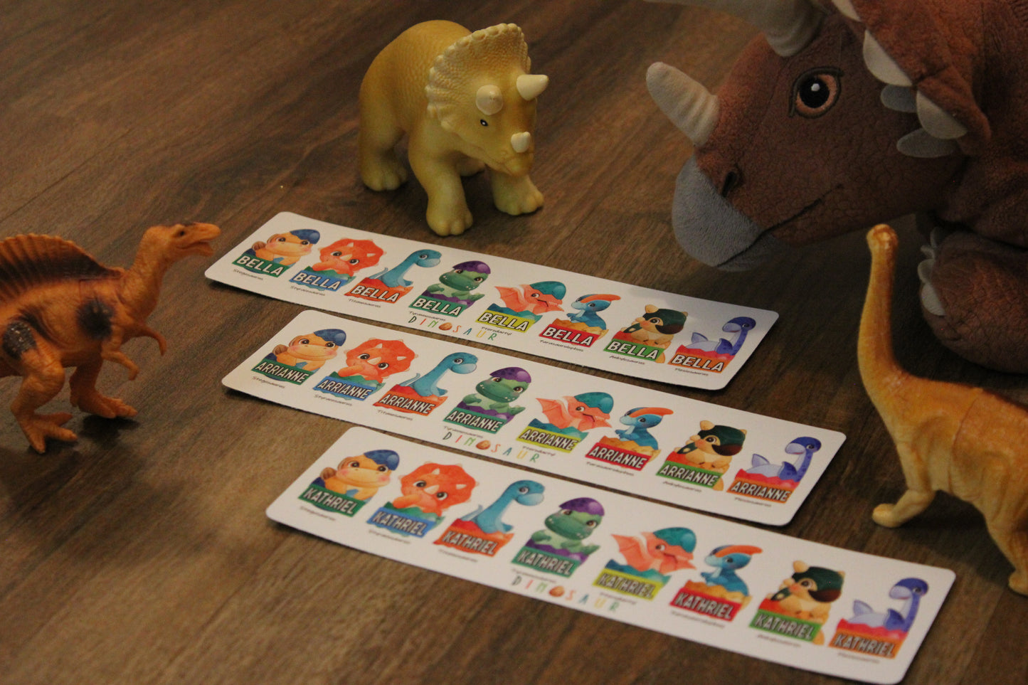 Dinasaur Babies Custom Name Back to School Cute Stickers