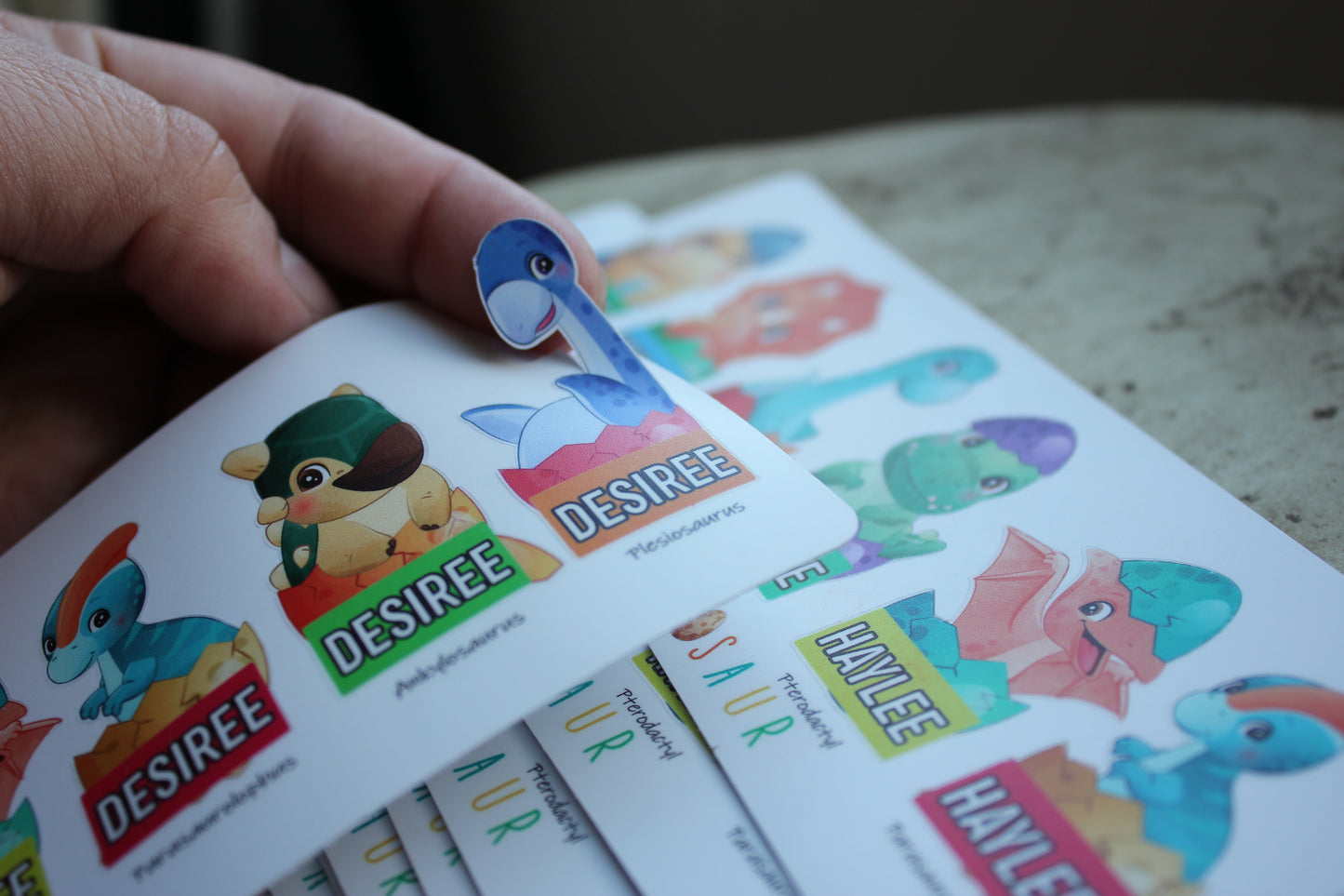 Dinasaur Babies Custom Name Back to School Cute Stickers
