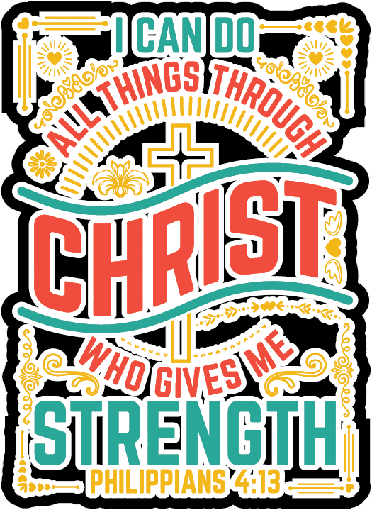 Philippians 4:13 Bible Verse Vinyl Stickers