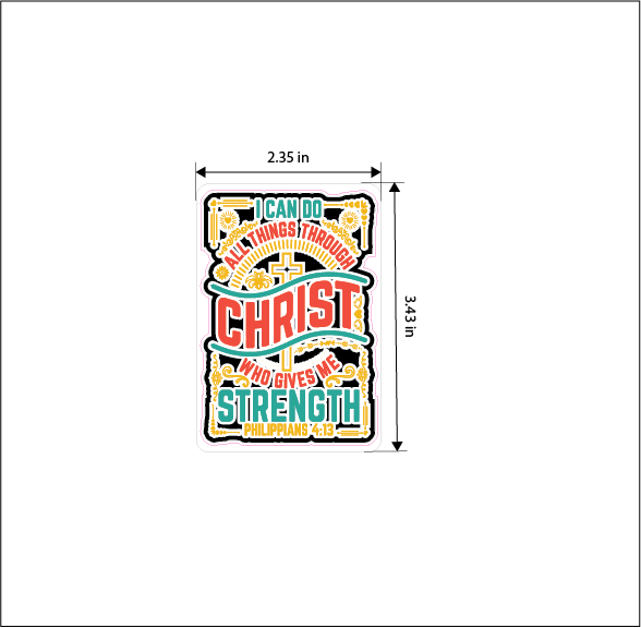 Philippians 4:13 Bible Verse Vinyl Stickers