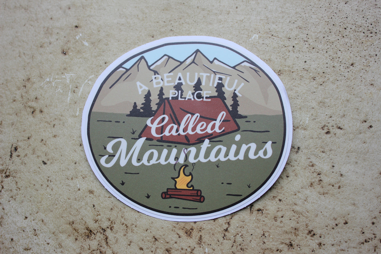 A Beautiful Place Called Mountains Camping Vinyl Stickers