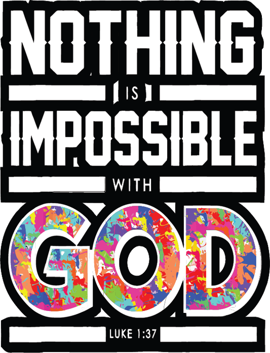 Luke 1:37 Vinyl Christian Sticker